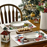 Skull Milk Tea Cup Printed Meal Mat Christmas Snowflake Letter Linen Table Mat Holiday Table Decoration Insulation Mat - V.I.P Digital Presence