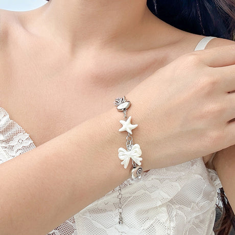 Ocean vacation style starfish versatile set, handmade small fresh pearl alloy necklace - V.I.P Digital Presence