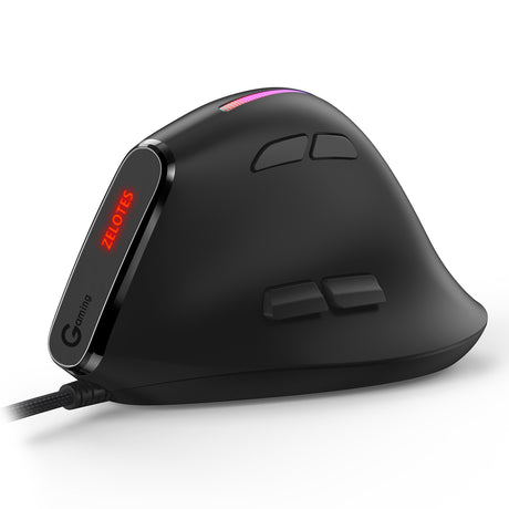 ZELOTES Master T50RGB Vertical Grip Ergonomic Programming Gaming Notebook Wired Mouse - V.I.P Digital Presence
