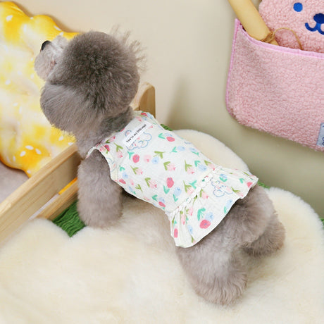 Puppy costume Teddy Schnauzer peach heart gauze skirt - V.I.P Digital Presence