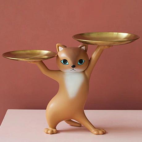 Animal ornaments enchanting cat tray storage living room foyer desktop home decoration ornaments resin - V.I.P Digital Presence