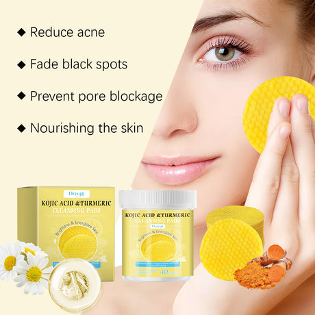 Turmeric Acid Cleansing Pad Facial Daily Cleansing Gentle Skin Care Moisturizing Skin Brightening Cleanser - V.I.P Digital Presence