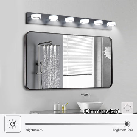 LED Modern Black 6-Light Vanity Lights Fixtures Over Mirror Bath Wall Lighting - V.I.P Digital Presence