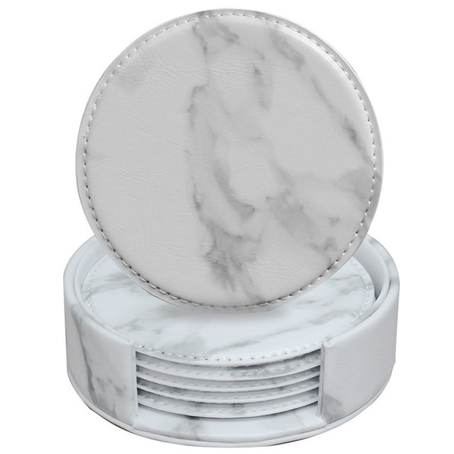 Creative PU leather coaster Exquisite insulated tea water cushion Square leather coaster - V.I.P Digital Presence