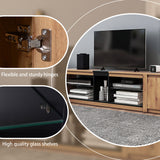 ModernTV stand suitable for TVs under 80 inches, media console with multifunctional storage, and LED lights - V.I.P Digital Presence