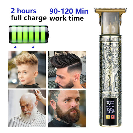 T9 Hairdresser With LCD Display Electric Hair Clipper Household Large Screen Digital Display Electric Hair Clipper Carving Oil Head Shaver Hair Clipper - V.I.P Digital Presence