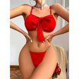 Sexy backless bra set with chain ties and bow ties, two piece set of erotic lingerie - V.I.P Digital Presence
