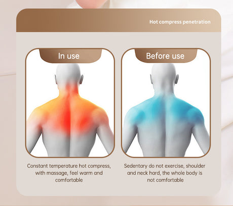 USB-C Rechargeable Kneading Massage Hot Compress Shiatsu Back Shoulder Neck Massager for Pain Relief - V.I.P Digital Presence