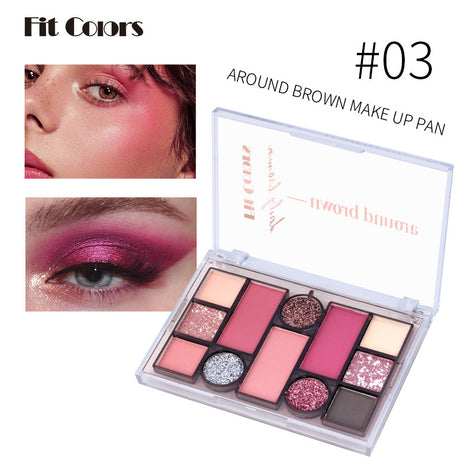 Fit Colors 12-Color Face Comprehensive Makeup Powder Palette Matte Pearlescent Earth Color Blush Eyebrow Powder Eye Shadow - V.I.P Digital Presence
