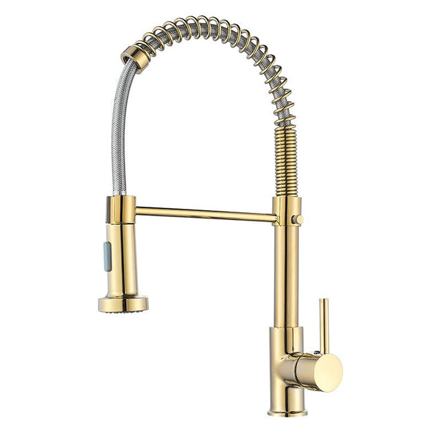 All copper spring faucet, kitchen sink with rotatable pull-out paint, black and gold dots - V.I.P Digital Presence