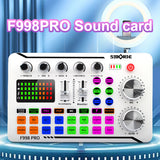 F998Pro live singing sound card white English version intelligent noise reduction integrated microphone - V.I.P Digital Presence