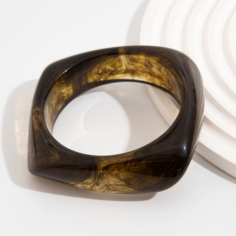 Vintage Irregular Dyeing Bracelet Round Wide Face Acrylic Bracelet for Women - V.I.P Digital Presence