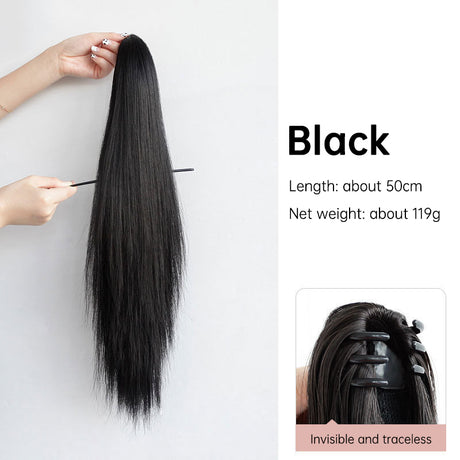 Grab clip ponytail wig female straight hair ponytail mini small grab clip ponytail long straight hair chemical fiber wig high ponytail - V.I.P Digital Presence