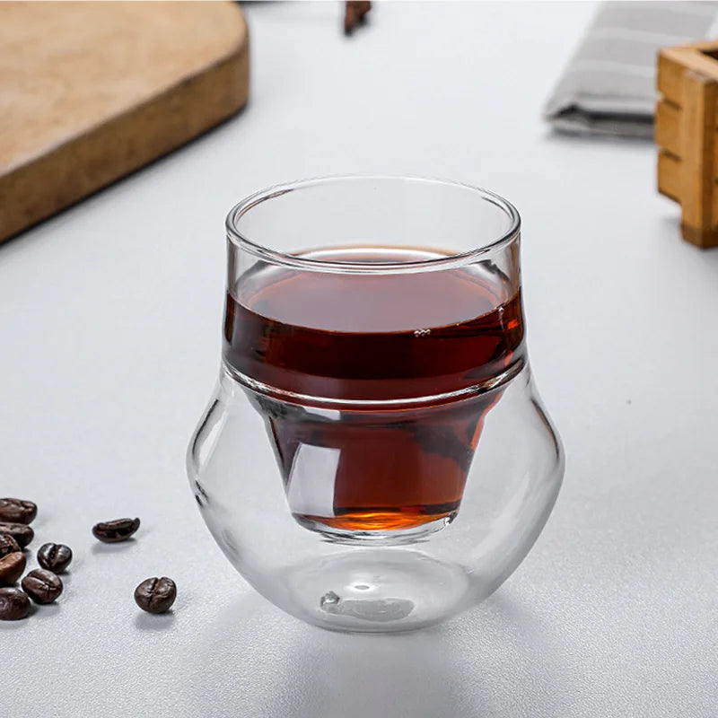 Household Double-Layer Anti-Scalding Hanging Ear Coffee Cup Insulated Milk Mug High Temperature Resistant Glass Tea Cups 120ml - V.I.P Digital Presence