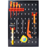 4-foot metal garage nail board tool rack with 3 nail board wall mounted tools for storing nail boards, black - V.I.P Digital Presence