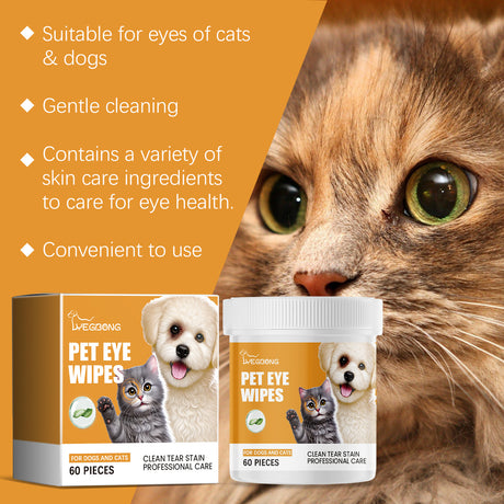 Eye Wipes for Cats and Dogs, Dogs to Tear Stains Cat Pet Eye Cleaning Wet Wipes for Eyes - V.I.P Digital Presence