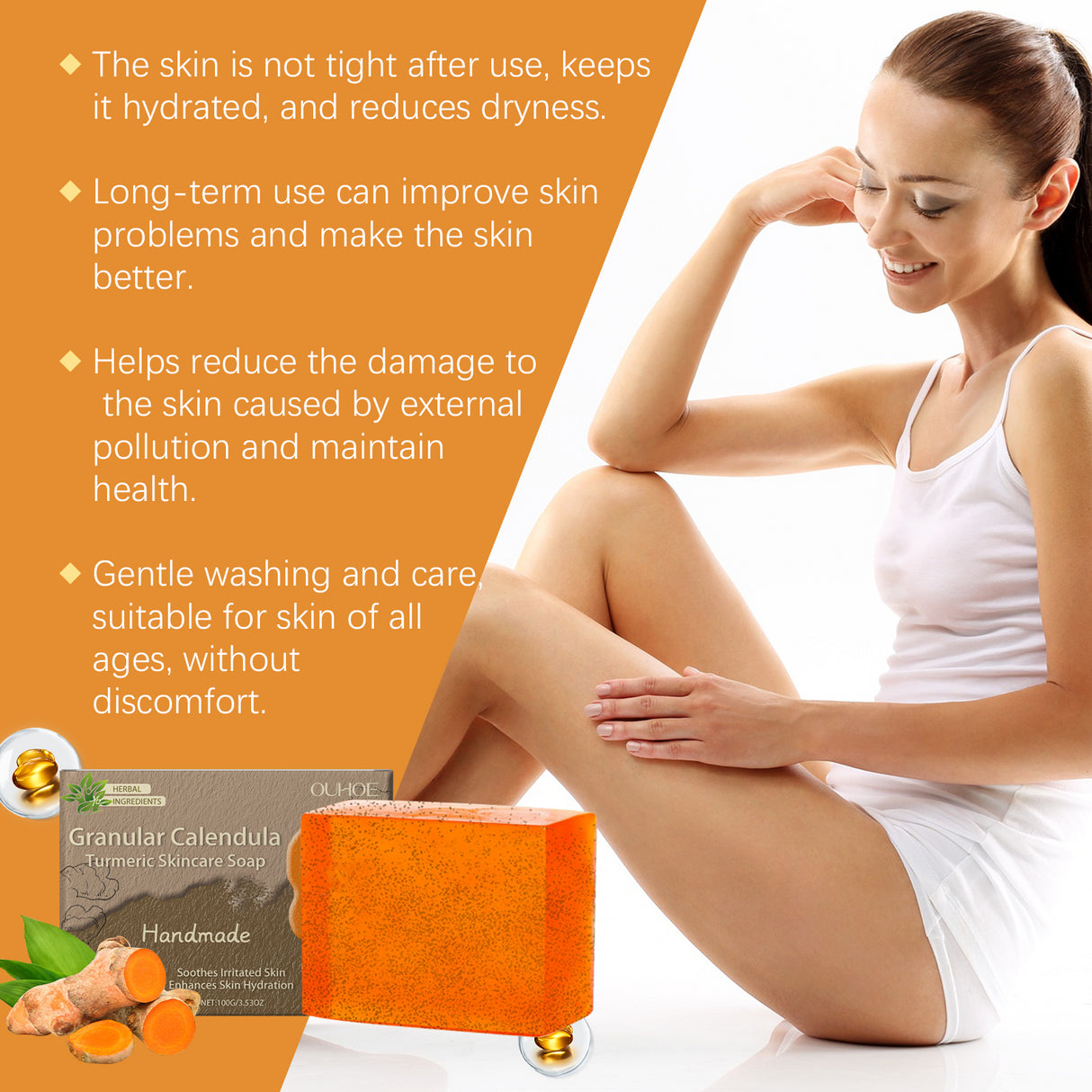 Calendula Turmeric Skin Care Soap Gently Cleans Pores And Moisturizes And Nourishes Skin And Body Bath - V.I.P Digital Presence