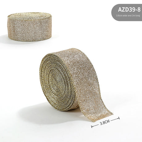New Gold Onion Cloth Christmas Ribbon Gold Powder Decorative Bow Material Christmas Wire Edge Weaving Ribbon Decoration - V.I.P Digital Presence