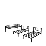 Twin over Twin & Twin Bunk Beds for 3, Twin XL over Twin & Twin Bunk Bed Metal Triple Bunk Bed, Black - V.I.P Digital Presence
