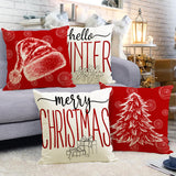 Christmas hat pillowcase linen Christmas tree letter print pillowcase holiday - V.I.P Digital Presence