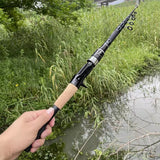 1.5 - 2.4M Telescopic Carbon Fishing Rod Rotary Baitcasting (8 - 25g) with Wooden Handle - V.I.P Digital Presence