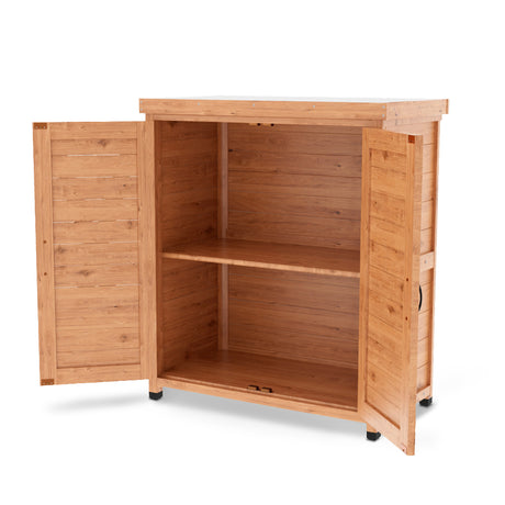 Potting Bench with Storage Cabinet and Metal Table Top for Outdoor Patio,Outdoor Work Station Table - V.I.P Digital Presence