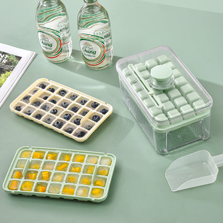 Press Type Ice Cube Ice Box Refrigerator Ice Cube Artifact Silicone Mold With Cover Household Sealed Food Grade Ice Maker - V.I.P Digital Presence