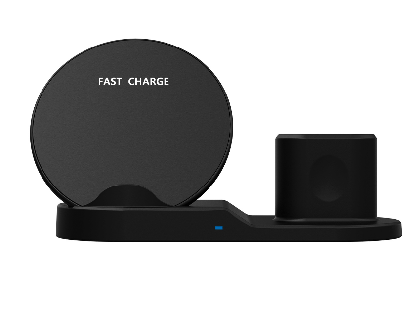 Estación de carga inalámbrica Qi 3 en 1 de 10 W, carga rápida para Apple Watch 1, 2, 3 y 4, iPhone XR, XS Max, Samsung S9 y AirPods.