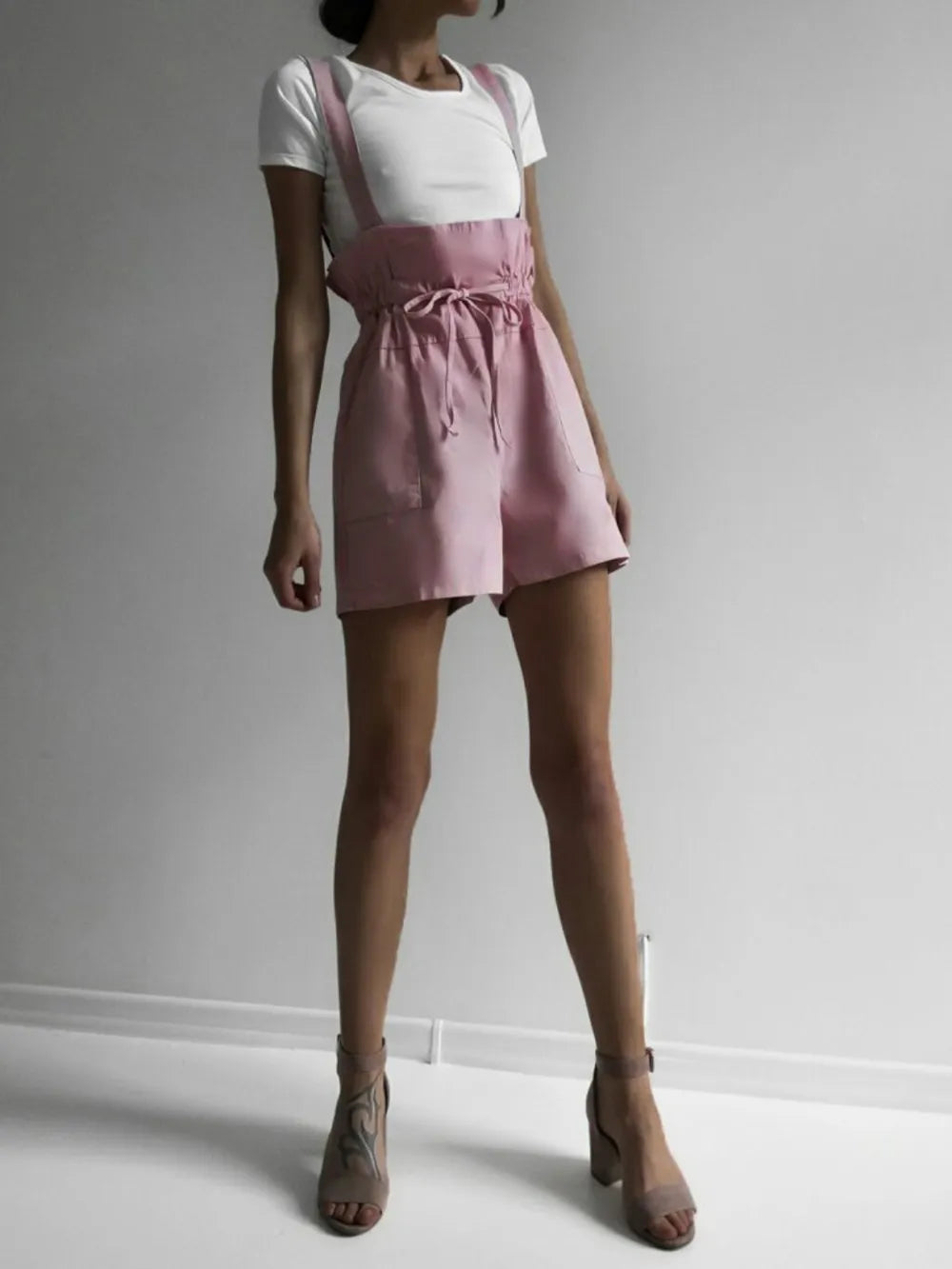 Drawstring Wide Strap Overalls with Pockets - V.I.P Digital Presence