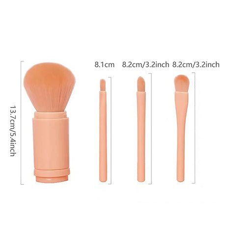 4 In 1 Telescopic Makeup Brush Portable Travel Makeup Brushes Set Eyeshadow Loose Powder Mini Makeup Brush Beauty Tools - V.I.P Digital Presence