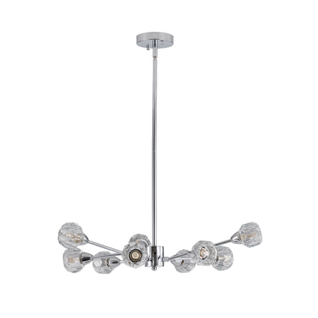 Modern Crystal Chandeliers, 9 Lights Chrome Chandelier for Living Room Bedroom (Bulbs Not Included) - V.I.P Digital Presence