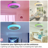 18" Smart LED Bladeless Ceiling Fans Remote with Alexa/Google, Modern Flush Mount RGB Ceiling Fan for Bedroom - V.I.P Digital Presence