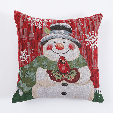 Christmas Pillow Cover (without core) Woven Cartoon Elk Snowman European and American Festival Cushion Sofa - V.I.P Digital Presence