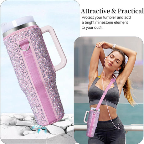 Diamond Mug Sleeves For  Portable Water Kettle Carrier Holder Bag With Straps Outdoor Drinkware Accessory - V.I.P Digital Presence