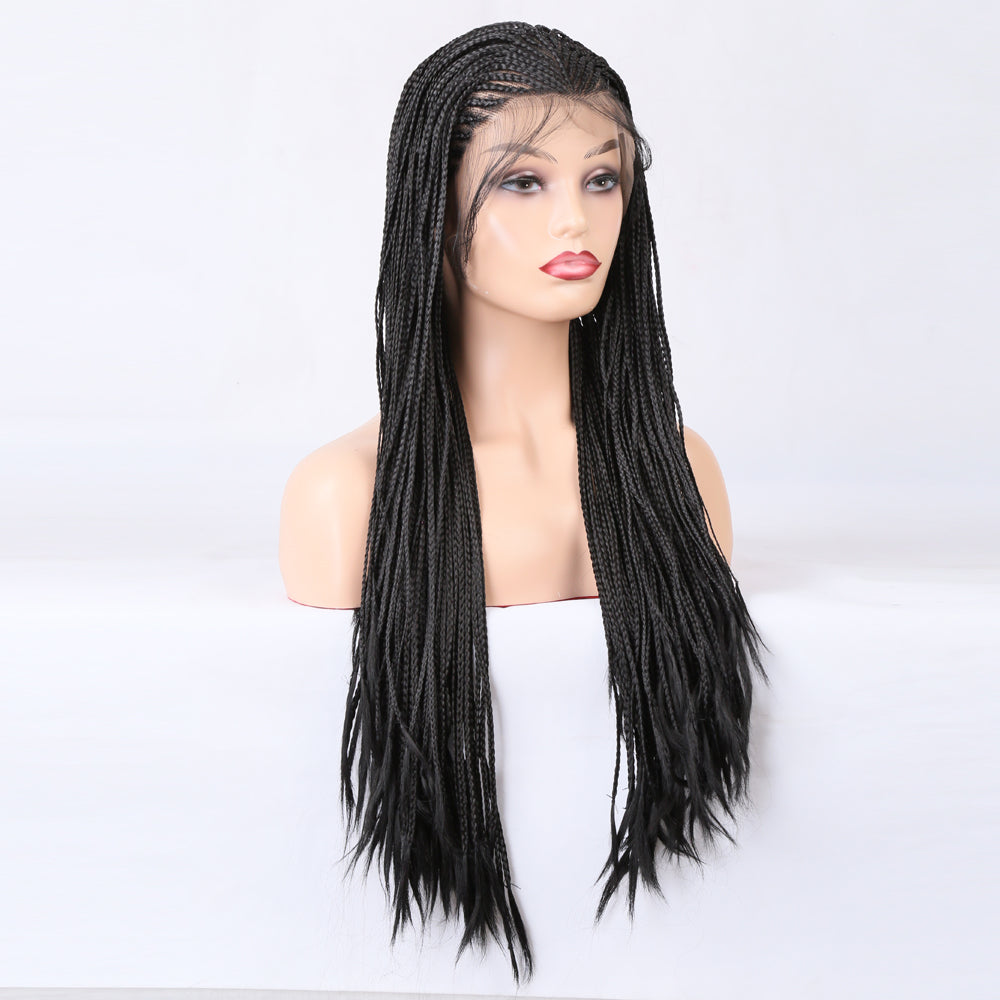 Long Synthetic Wig with Braided Box Braids Wigs For Black Women Daily Wear White Hat Wig Adjustable For Girls - V.I.P Digital Presence
