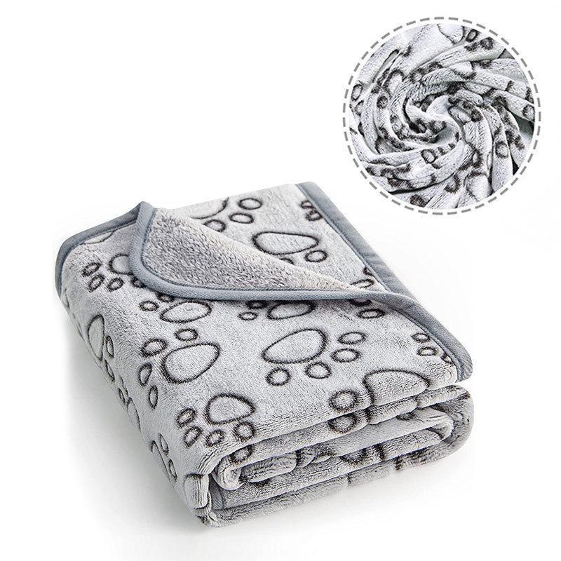 Pet Blanket Warm Cut Flower Footprint Cover Blanket Cat Dog Mat Fleece Embossed Pet Blanket - V.I.P Digital Presence