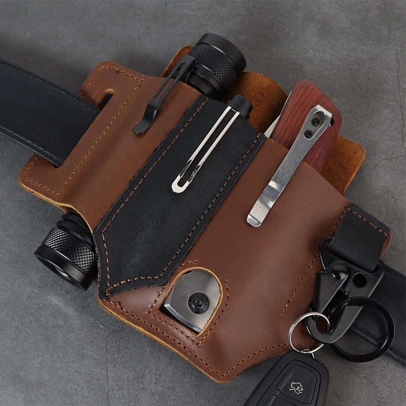 GEBWOLF New Outdoor EDC Tactical Pocket Leather Multi-Function Knife Case Portable EDC Tool Leather Case Bag - V.I.P Digital Presence