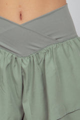 V-Shaped High Waist Layered Active Shorts