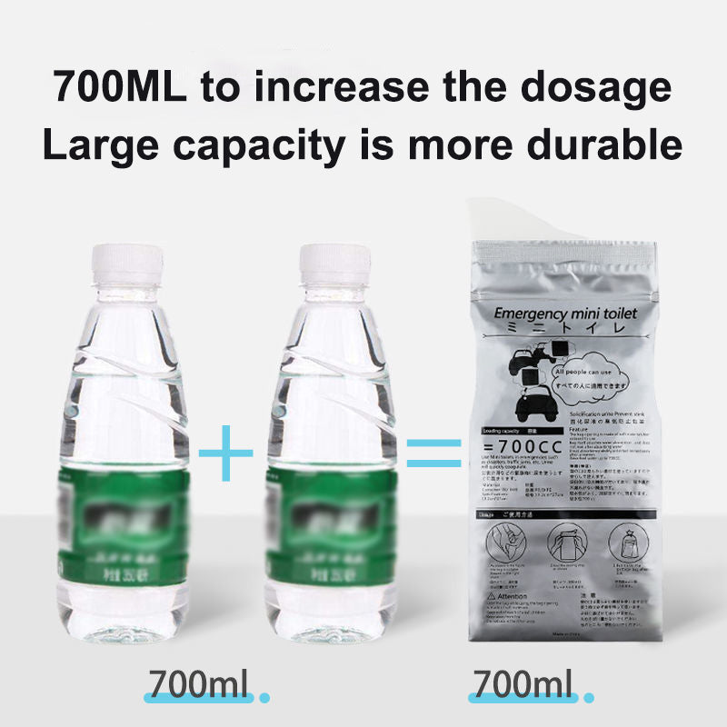 4 bolsas de orina de emergencia para exteriores, 700 ml, fáciles de transportar, mini inodoros móviles de viaje para bebés, mujeres y hombres. 