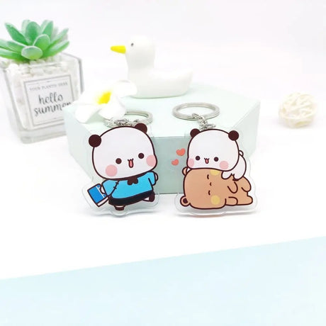 Cute cartoon Bubudu Giant Panda Pendant Keychain Car Key Acrylic Backpack Keychain Pendant - V.I.P Digital Presence