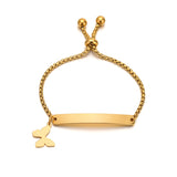 Stainless steel personalized engraved three color curved bracelet simple and personalized women's bracelet - V.I.P Digital Presence