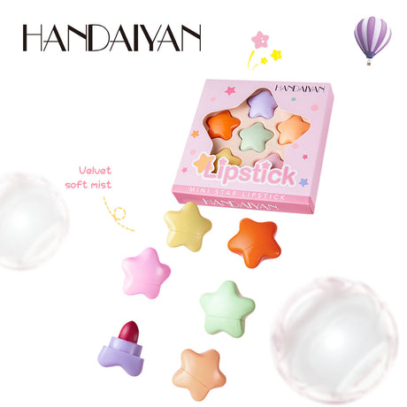 HANDAIYAN Pentagram Mini Lipstick 6 Color Set Star Mini Lipstick Set Portable Lipstick - V.I.P Digital Presence