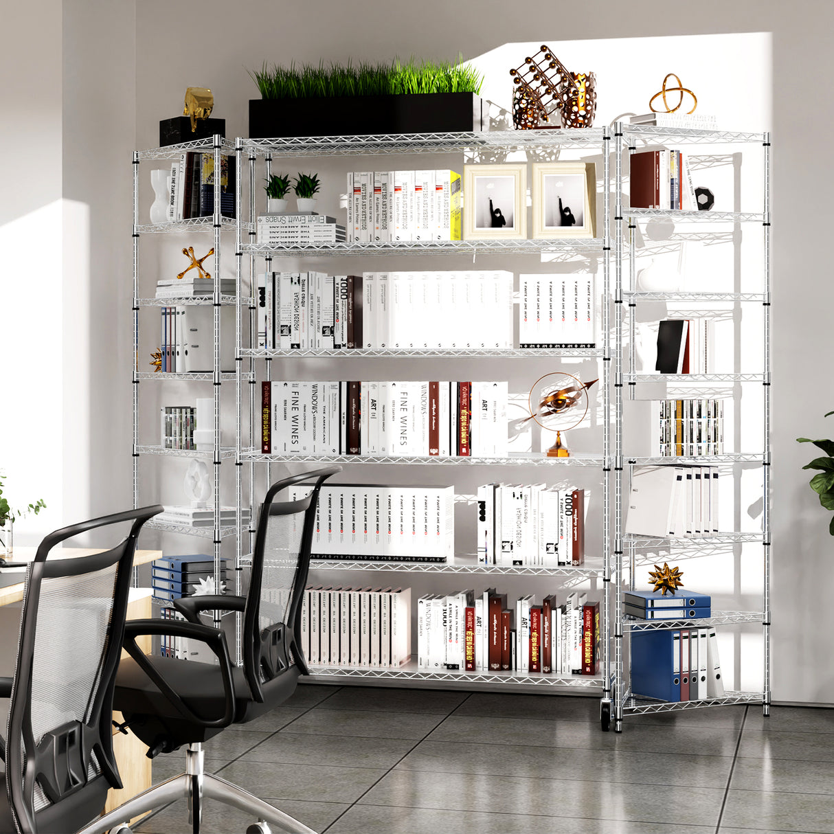 6 Tier Wire Shelving Unit 6000 LBS NSF Height Adjustable Metal Garage Storage Shelves with Wheels