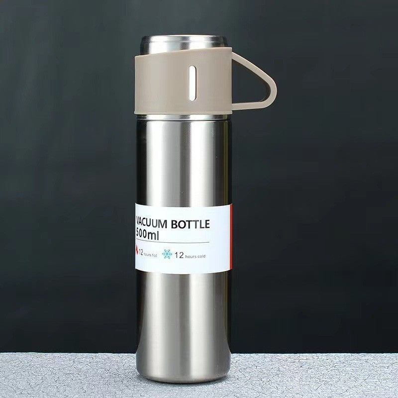 A cup of three-lid thermos cup portable fashion gift box set stainless steel cup - V.I.P Digital Presence