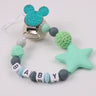 Five pointed star silicone pacifier chain pacifier chain baby products silicone pacifier clip baby teether anti-drop chain anti-drop belt