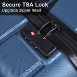 Luggage Suitcase 3 Piece Sets Hardside Carry-on luggage with Spinner Wheels 20"/24"/28" Dark Blue + ABS