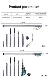 Folding telescopic outdoor hiking tactical self-defense stick Walking stick - V.I.P Digital Presence