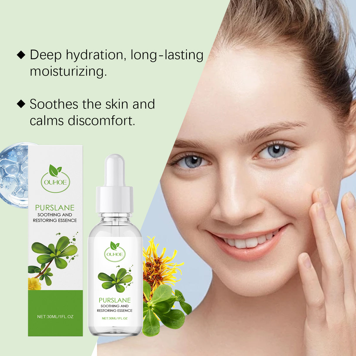 Purslane Soothing Repair Serum Redness Soothing Facial Hydrating Moisturizing Serum