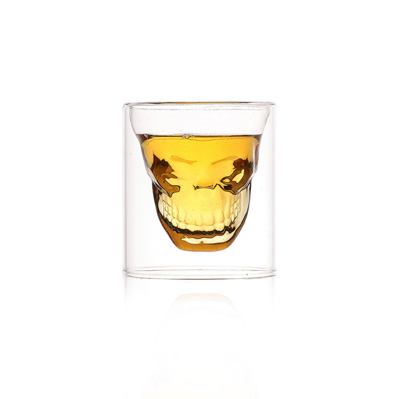 Double layered skull glass, creative bar glass, transparent insulated water glass, skull glass, beer glass, imprisoning pirates - V.I.P Digital Presence