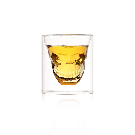 Double layered skull glass, creative bar glass, transparent insulated water glass, skull glass, beer glass, imprisoning pirates - V.I.P Digital Presence